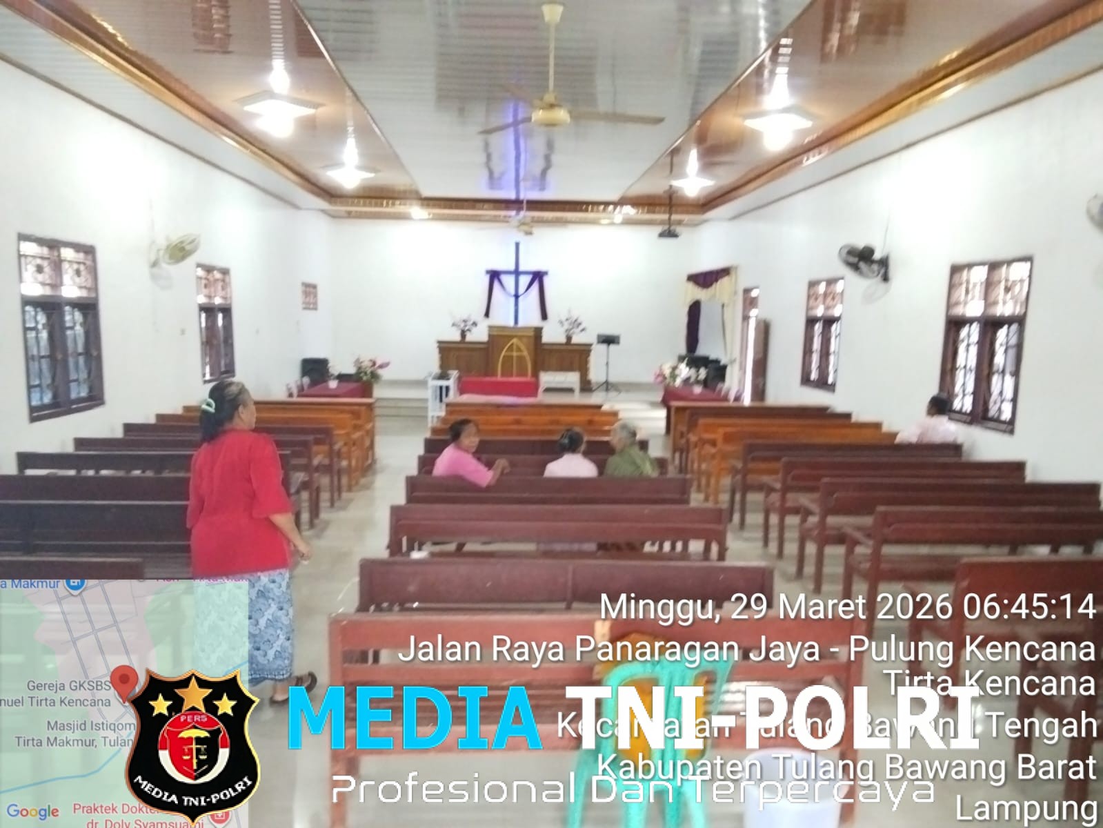 Patroli Minggu Kasih Polsek Tulang Bawang Tengah Wujud Pelayanan Polri dan Komitmen Jaga Keamanan Ibadah