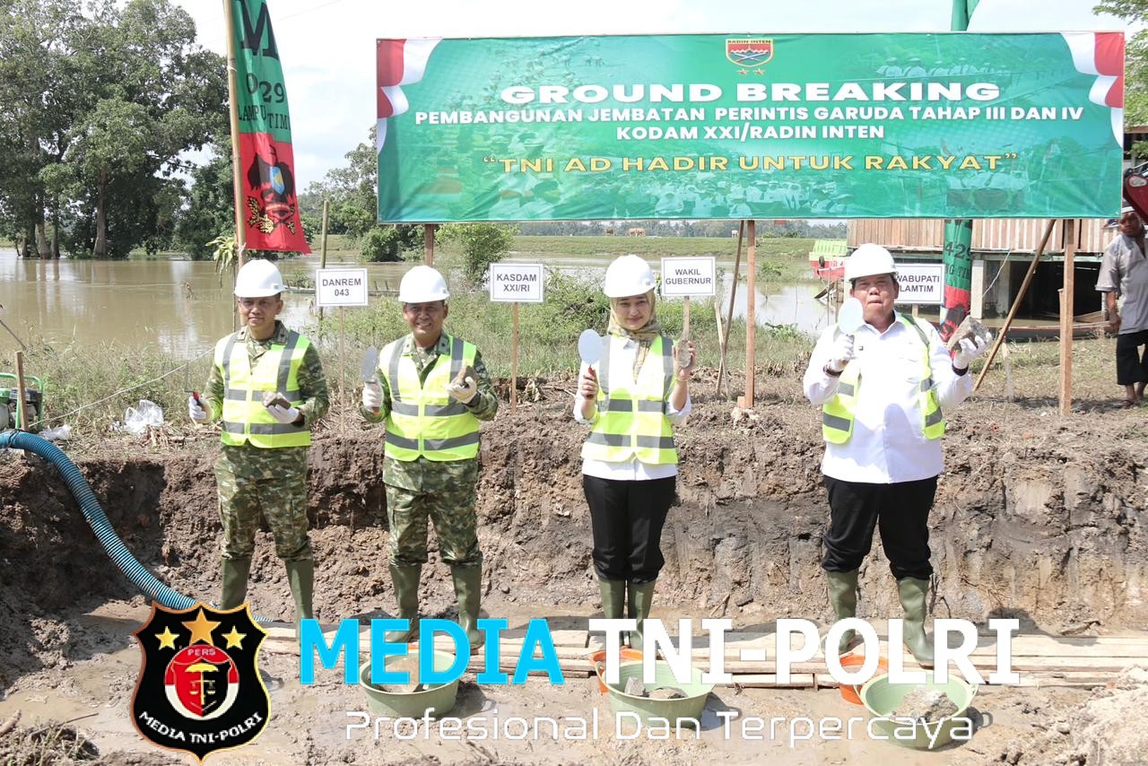 Danrem 043/Gatam Hadiri Ground Breaking Jembatan Garuda, Dorong Peningkatan Ekonomi Warga Lamtim
