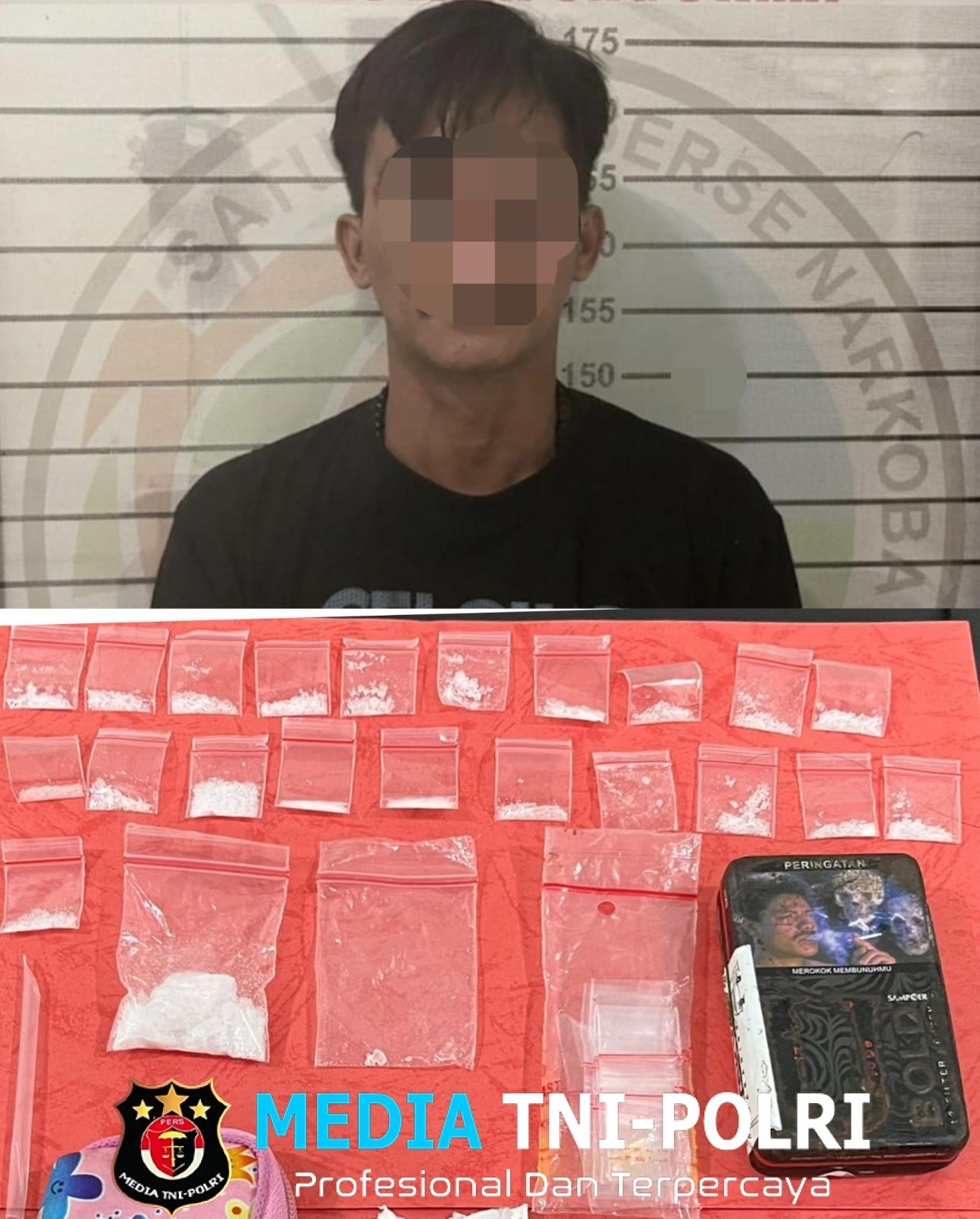 Polres Lampung Utara Ungkap Kasus Narkotika, Seorang Pria Ditangkap dengan Puluhan Paket Sabu