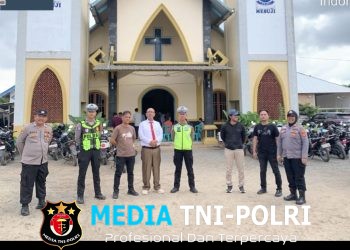 Jamin Keamanan Ibadah Paskah, Kompi Siaga II Polres Mesuji Perketat Penjagaan di Sejumlah Gereja