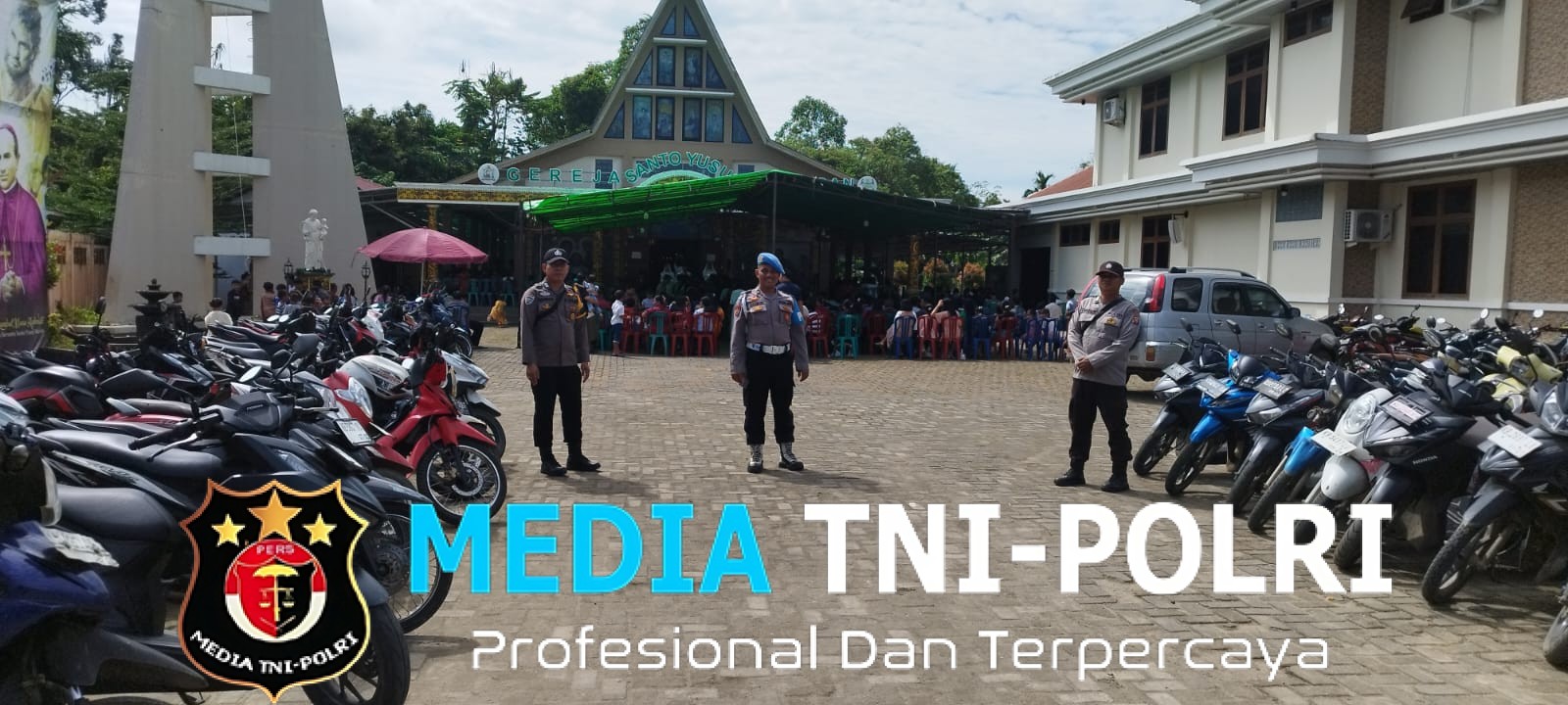 Pengamanan Ibadah Minggu Paskah di Gereja Santo Yusuf Karangan Berjalan Aman dan Kondusif