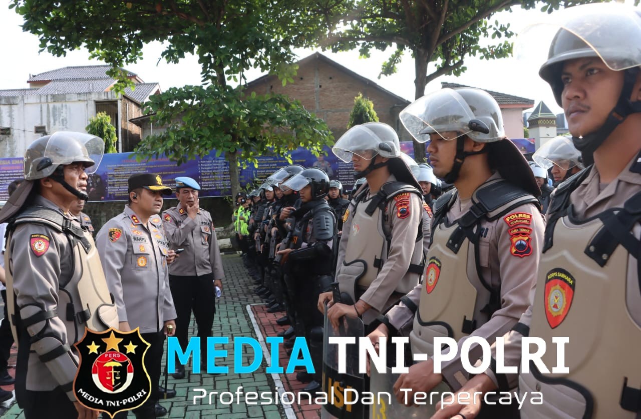 Antisipasi Gangguan Kamtibmas, Polres Wonogiri Gelar Apel Pengecekan dan Assessment Perlengkapan Dalmas