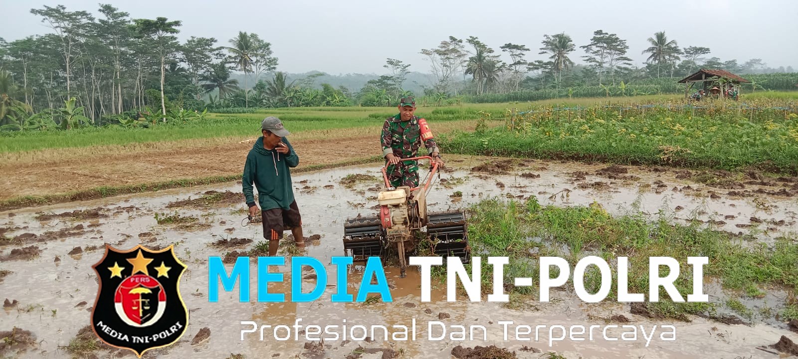 Dukung Swasembada Pangan, Babinsa Pohgajih Aktif Dampingi Petani Siapkan Lahan Sawah
