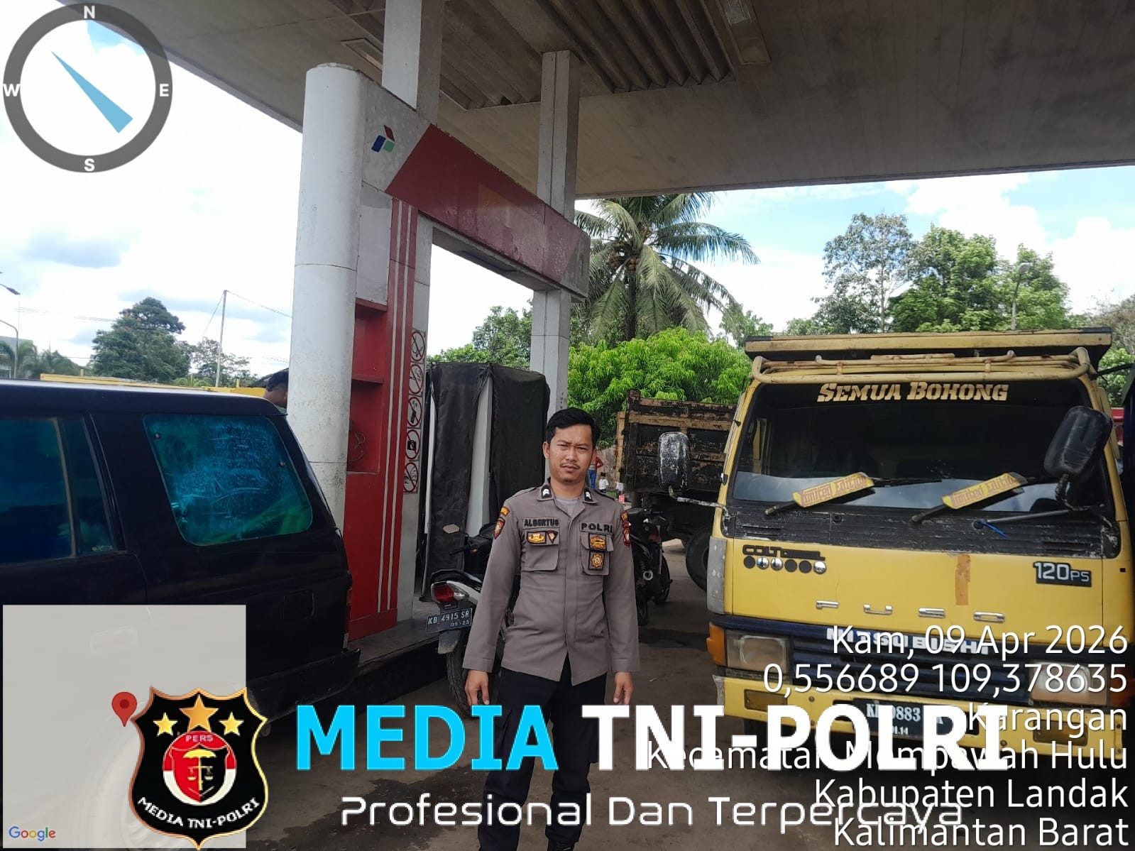 Pastikan Stok BBM Aman, Personel Polsek Mempawah Hulu Sambangi SPBU Karangan