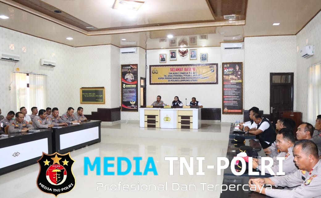Polres Lampung Utara Terima Tim Audit Kinerja Tahap I TA 2026 Itwasda Polda Lampung