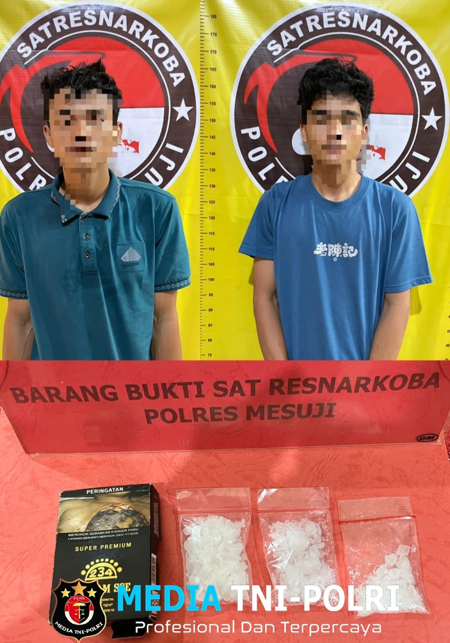 Kedapatan Memiliki Narkotika Jenis Sabu Dua Pria Diamankan Jajaran Sat Res Narkoba Polres Mesuji