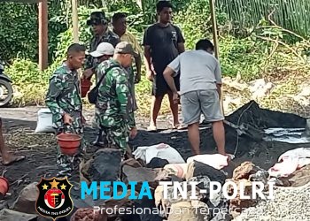 Sinergi TNI, Masyarakat, dan Pekerja, Gotong Royong Bangun Jembatan Beton Atasi Kesulitan Warga Girian Indah