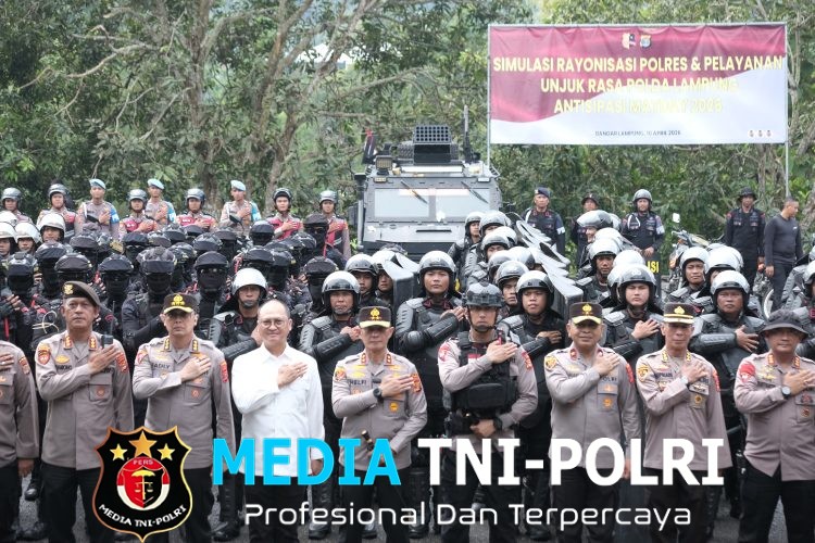 Polda Lampung Gelar Simulasi Rayonisasi Polres dan Penanganan Unjuk Rasa dalam Rangka Antisipasi May Day 2026