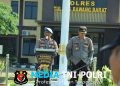Wakapolres Tulang Bawang Barat Laksanakan Gaktiblin Pemeriksaan Sikap Tampang dan Kelengkapan Data Diri Personil