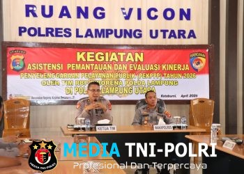 Biro Rena Polda Lampung Laksanakan Asistensi Pemantauan dan Evaluasi Kinerja Pelayanan Publik di Polres Lampung Utara
