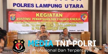 Biro Rena Polda Lampung Laksanakan Asistensi Pemantauan dan Evaluasi Kinerja Pelayanan Publik di Polres Lampung Utara