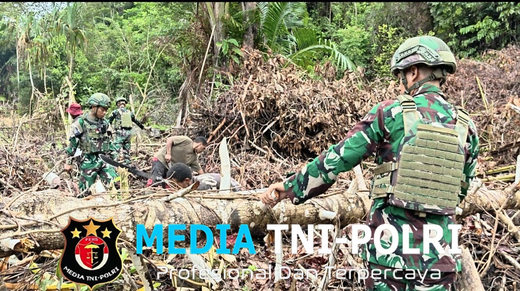 Bersama Rakyat TNI Kuat, Satgas Yonif 521/DY Bersama Warga Siapkan Lahan Gereja GIDI Pasmus Muaranawa