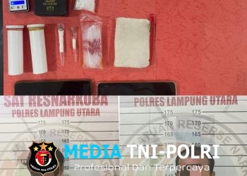 Ungkap Kasus Narkotika, Dua Pelaku dengan Puluhan Paket Sabu di Amanakan Sat Narkoba Polres Lampung Utara
