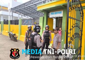 Patroli Sat Samapta Polres Lampung Utara Imbau Satpam Tingkatkan Kewaspadaan