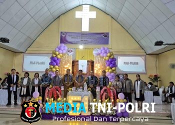 Wujud Sinergi TNI dan Pemerintah Daerah Dalam Kehidupan Beragama, Dandim 1310/Bitung Bersama Wakil Walikota Bitung Hadiri Ibadah Syukur HUT ke-51 GMIM Maranatha Kasawari