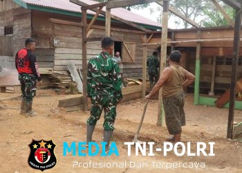 Satgas TMMD ke 128 Kodim 0420/Sarko Cek Kesiapan Pembangunan RTLH Rumah Lukman