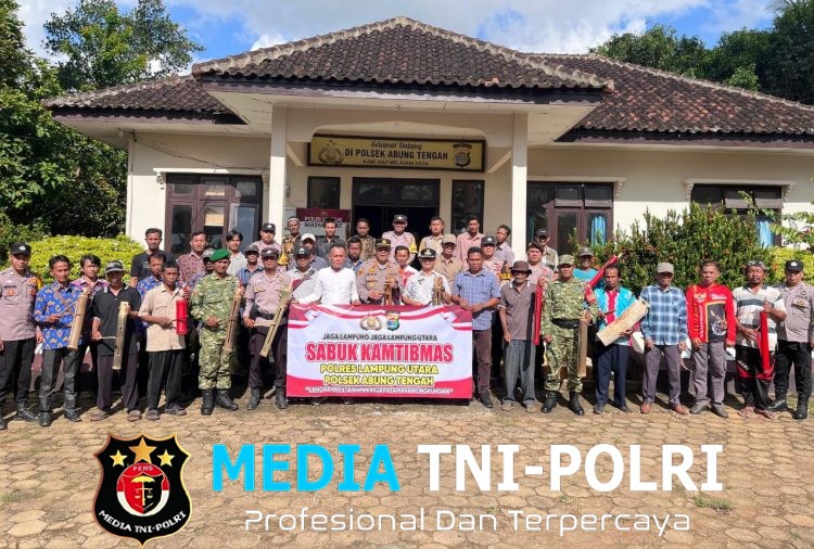 Sinergi Jaga Keamanan Wilayah, Polsek Abung Tengah Gelar Apel Sabuk Kamtibmas