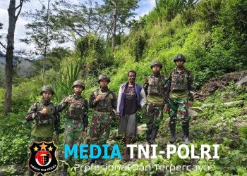 Perkuat Ketahanan Pangan Satgas Yonif 521/DY Bantu warga Berkebun di Distrik kurima