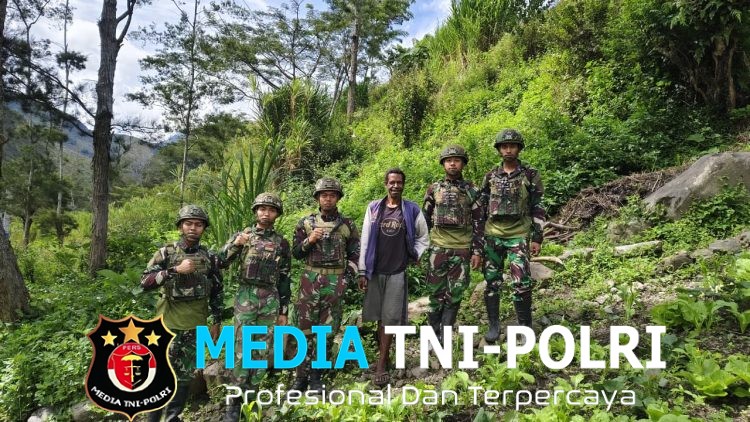 Perkuat Ketahanan Pangan Satgas Yonif 521/DY Bantu warga Berkebun di Distrik kurima