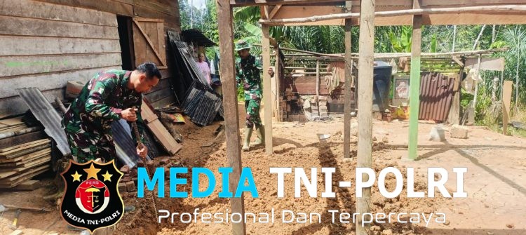 Semangat Tanpa Batas, Satgas TMMD Ke-128 Kodim 0420/Sarko Kebut Pembangunan RTLH di Bawah Terik Matahari