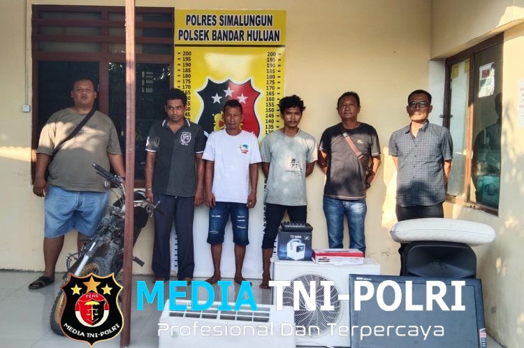 Polsek Bandar Huluan Berhasil Bekuk Tiga Tersangka Pencurian dengan Pemberatan dalam Semalaman, Kerugian Korban Capai Rp14 Juta Lebih