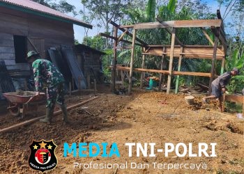 Satgas TMMD Ke-128 Kodim 0420/Sarko Mulai Bangun Rumah Layak Huni Milik Kuadi