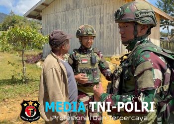 Tulus Dan Suci, Satgas Yonif 521/DY Hadir Berbagi Sembako dan Pelayanan Kesehatan di Napua