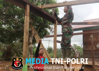 Satgas TMMD ke 128 kodim 0420/Sarko Kebut Pembangunan RTLH Bapak Raskam