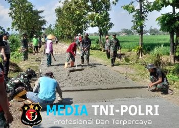 Sinergi TNI, Polri, Pemda dan Warga Percepat TMMD Reguler ke-128 Kodim 0725/Sragen di Desa Puro Kecamatan Karangmalang