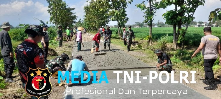 Sinergi TNI, Polri, Pemda dan Warga Percepat TMMD Reguler ke-128 Kodim 0725/Sragen di Desa Puro Kecamatan Karangmalang