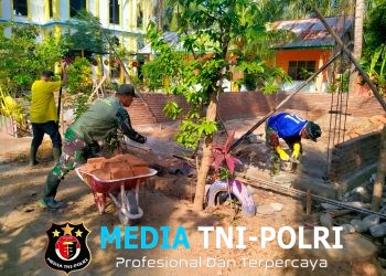 Sinergi Koramil 03/Dewantara, Pembangunan Balai Yayasan Mistahul Jannah Terus Berjalan