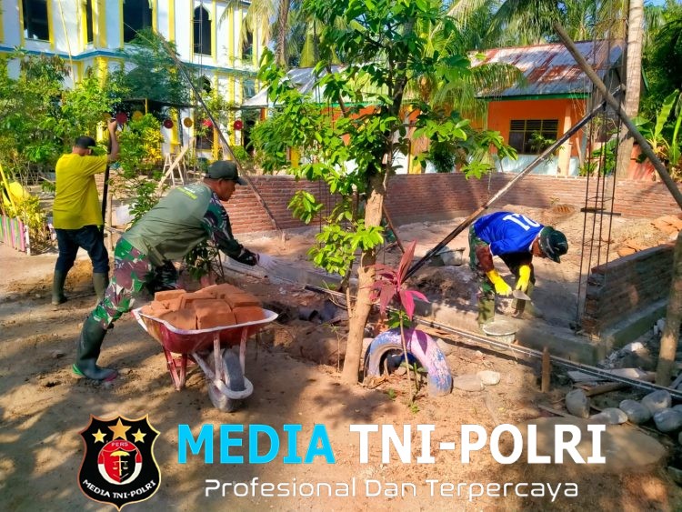 Sinergi Koramil 03/Dewantara, Pembangunan Balai Yayasan Mistahul Jannah Terus Berjalan