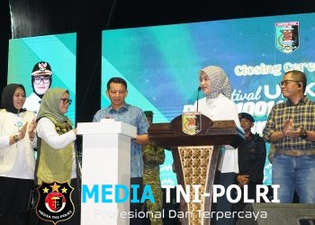 Danrem 043/Gatam Hadiri Closing Ceremony Festival UMKM dan Pasar 1001 Malam HUT Ke-27 Lampung Timur