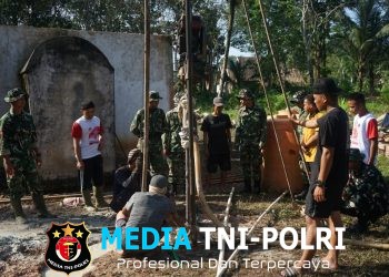 Aksi Nyata TMMD, Satgas Kodim 0402/OKI Bangun Sumur Bor untuk Masyarakat Pedesaan
