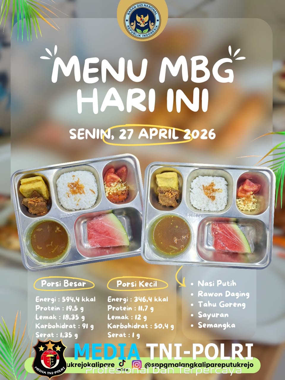 SPPG Malang Kalipare Putukrejo Salurkan Program MBG kepada 1.898 Penerima Manfaat, Wujud Nyata Dukungan Gizi Pendidikan