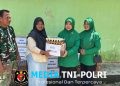 Ketua Persit KCK Cabang XXVII Dim 0420/Sarko Turun Langsung Salurkan Bantuan untuk Korban Banjir