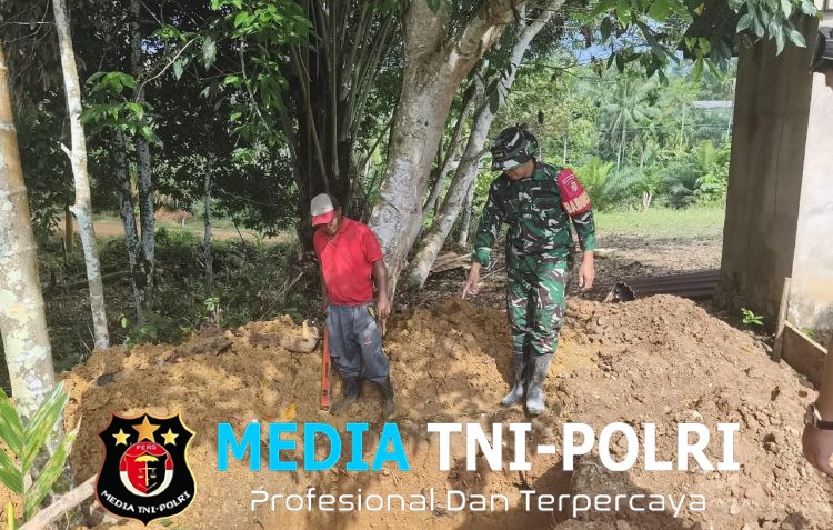 Satgas TMMD Ke-128 dan Warga Siapkan Septitank MCK Musholla Nurul Huda