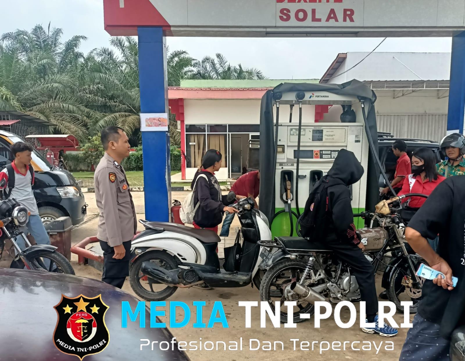 Polsek Menjalin Laksanakan Patroli dan Sambang di SPBU, Antisipasi Penyalahgunaan BBM