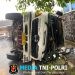 Truk Bermuatan Jagung Terguling di Simpang Tugu 45 Wonogiri, Polisi Sigap Amankan Lokasi