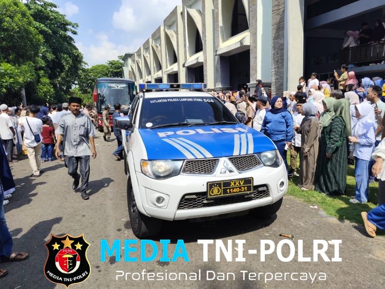 Polres Lampung Utara Kawal Jamaah Haji 1447 H Kloter JKG 15 ke Asrama Haji Bandar Lampung