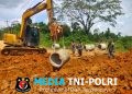 Satgas TMMD ke 128 Kodim 0420/Sarko Pasang Gorong-gorong Besar di Lokasi Perbaikan Jalan