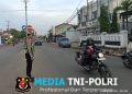 Gelar Strong Point, Sat Lantas Polres Lampung Utara Bantu Kelancaran Lalu Lintas Pagi Hari