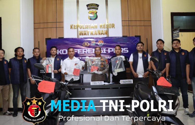 Dalam Waktu 24 Jam, Polres Way Kanan Bekuk Pelaku Curas Ranmor Bersenpi di Jalinsum Baradatu