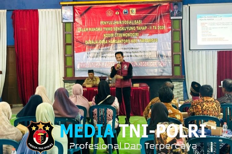 Satresnarkoba Polres Wonogiri Edukasi Warga Tirtomoyo soal Bahaya Narkoba di TMMD Sengkuyung II