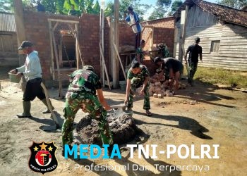 Wujud Kemanunggalan TNI, Rehab 5 Unit RTLH TMMD Ke-128 Kodim 0402/OKI Tunjukkan Progres Signifikan