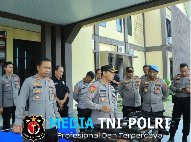 Polres Tulang Bawang Barat Laksanakan Pemeriksaan Berkala Senpi Dinas Milik Personel Polres dan Polsek