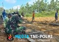 Kejar Target TMMD, Satgas dan Warga Pasang Bekisting Demi Hasil Betonisasi Jalan Berkualitas