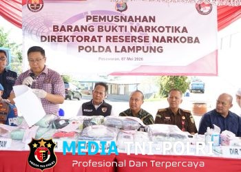 Polda Lampung Musnahkan Barang Bukti Narkoba dari Tujuh Kasus, Selamatkan 216 Ribu Jiwa