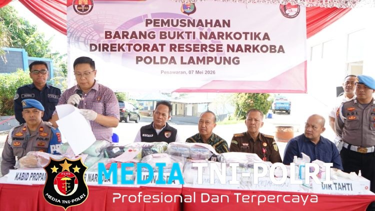 Polda Lampung Musnahkan Barang Bukti Narkoba dari Tujuh Kasus, Selamatkan 216 Ribu Jiwa