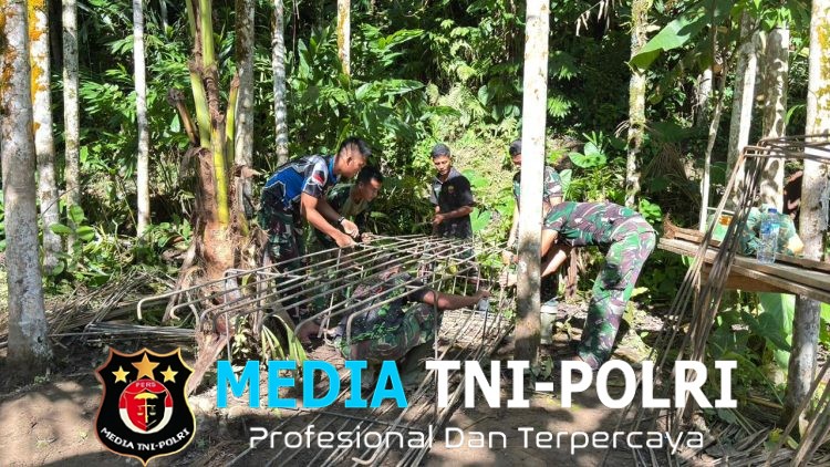 Karya Bakti Skala Besar Kodam I/BB Dimulai, Jembatan Perintis Garuda di Sungai Hou Nias Dibangun